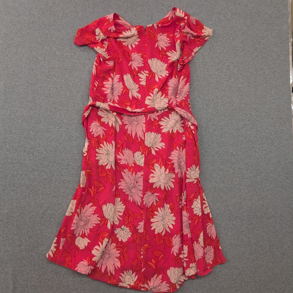 Talbots Petite Floral Print V Neck Cap‎ Sleeve Belted Dress 16 Petite - Picture 4 of 5